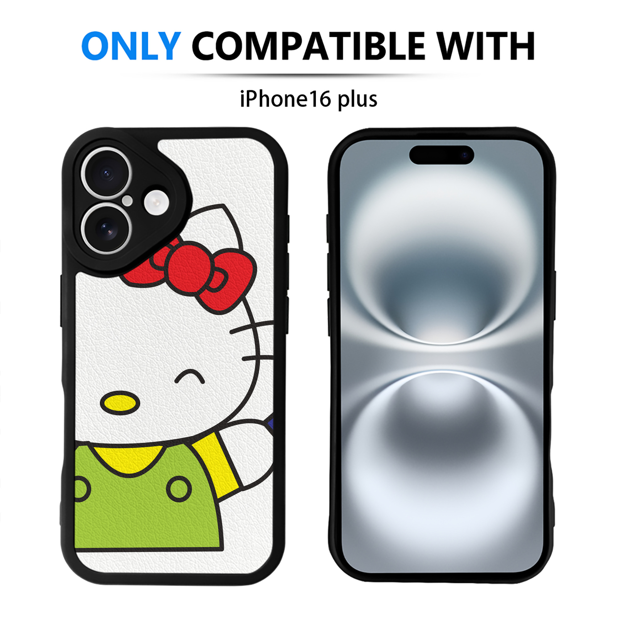 （画像用） Hello Kitty ハローキティ 【iPhone 16シリーズ対応】シリコンスマホケース（レザー調） 材質：シリコン